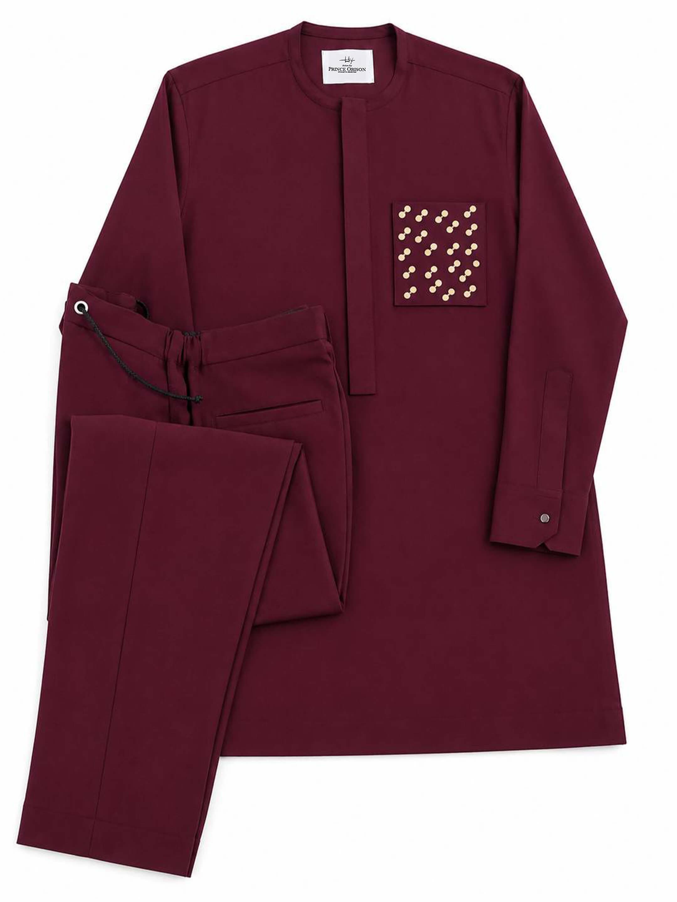 Wine Long Sleeved Kaftan